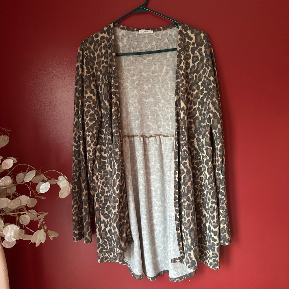 Leopard Print Open Cardigan